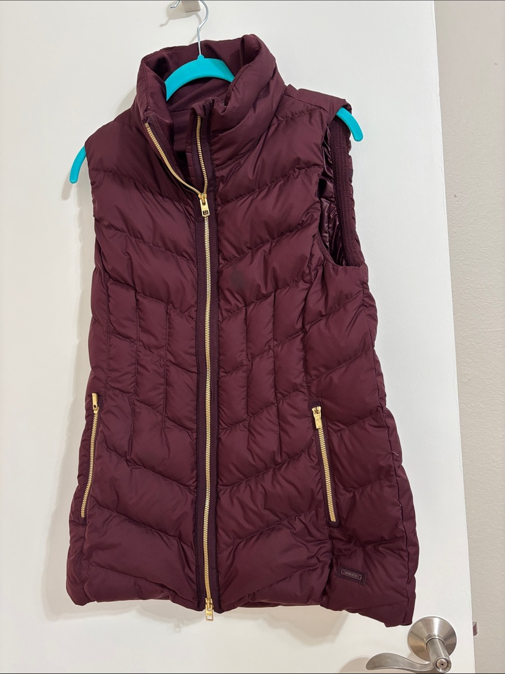Athleta Maroon Quilted Puffer Vest